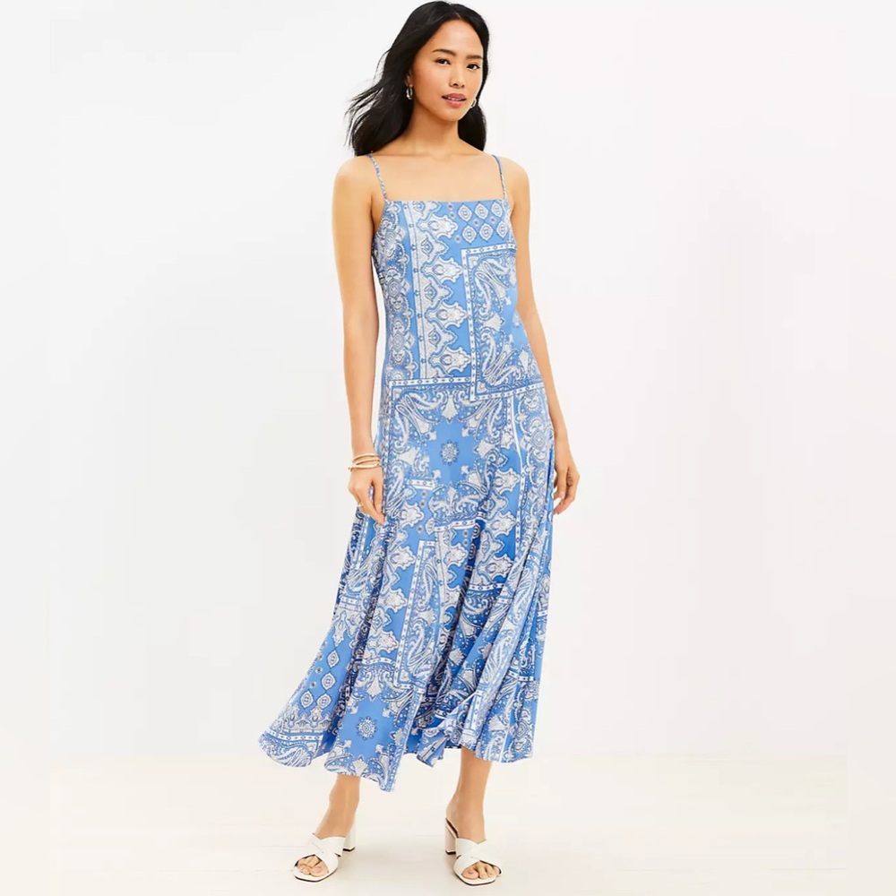 Loft Bandana Print Slip Dress
